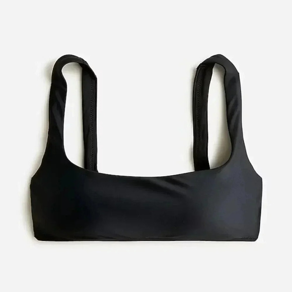 J Crew Squareneck bikini top in Black Size XS NWOT - Picture 1 of 7